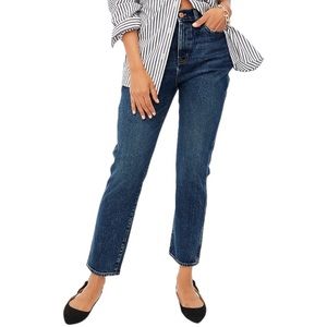 J Crew Factory NWT High Rise Straight Classic Vintage Mom Jeans All Day Stretch